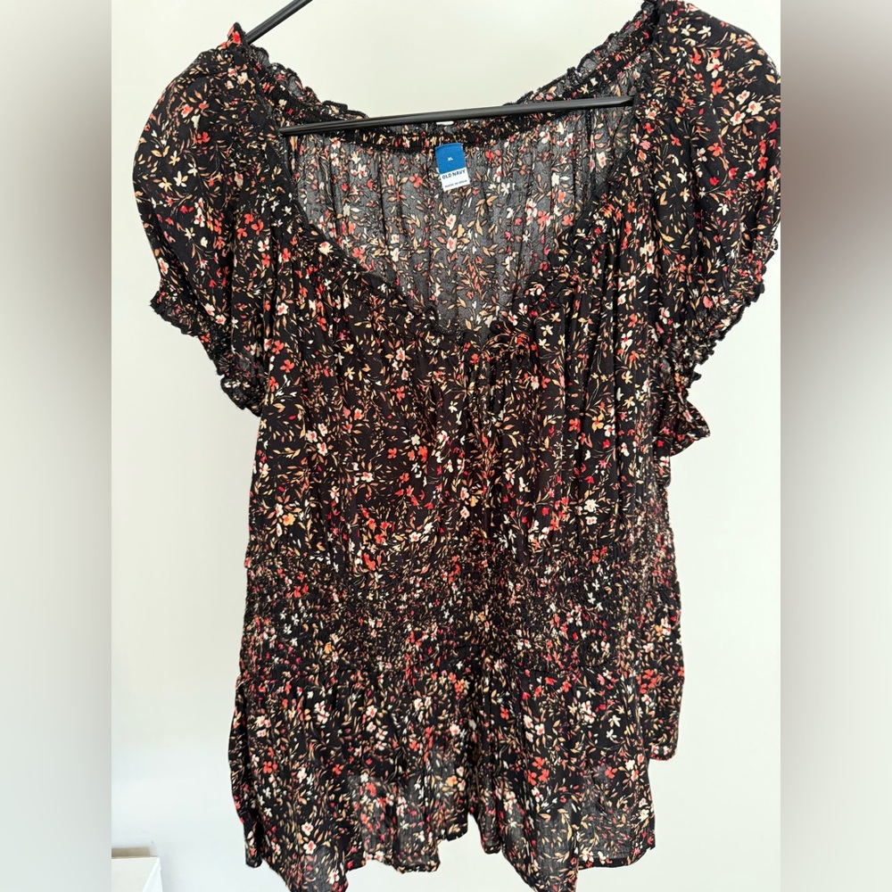 Floral Black Blouse
